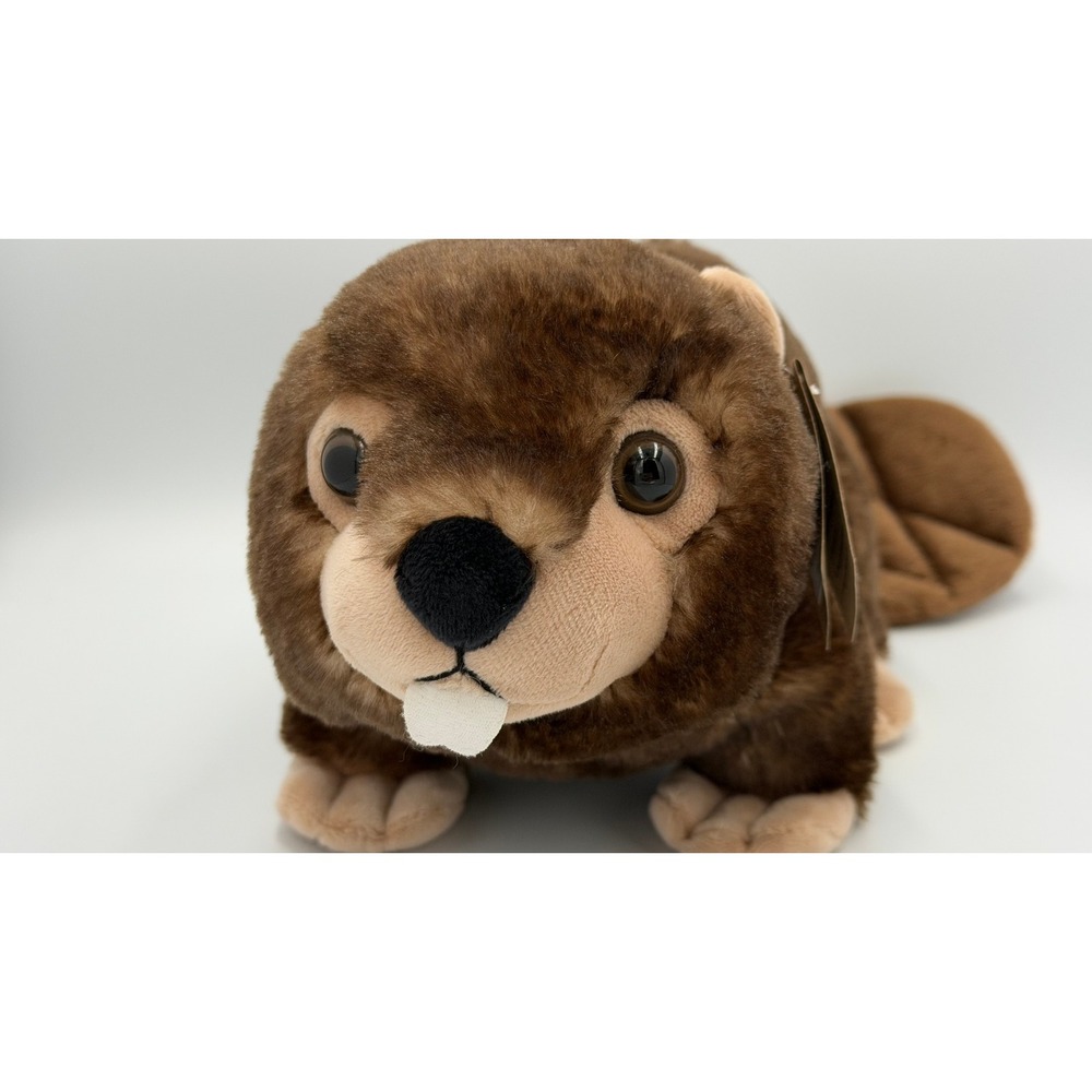The Petting Zoo Wild Onez Beaver Plush 12"‎ Brown Stuffed Animal NWT